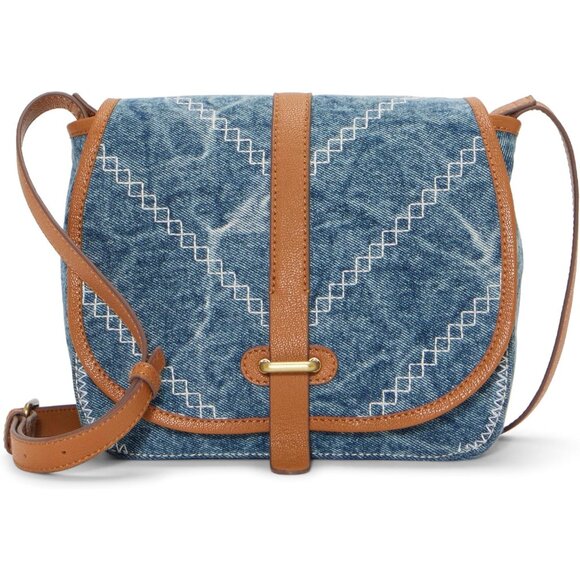 Handbags - Lana Denim Crossbody Bag Women Cotton Polyester Adjustable Magnetic Closure